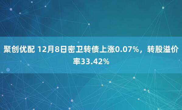 聚创优配 12月8日密卫转债上涨0.07%,转股溢价率33.42%